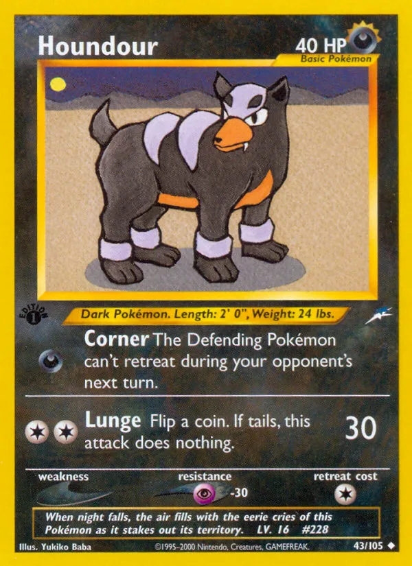 Houndour #43 Neo Destiny Pokemon card