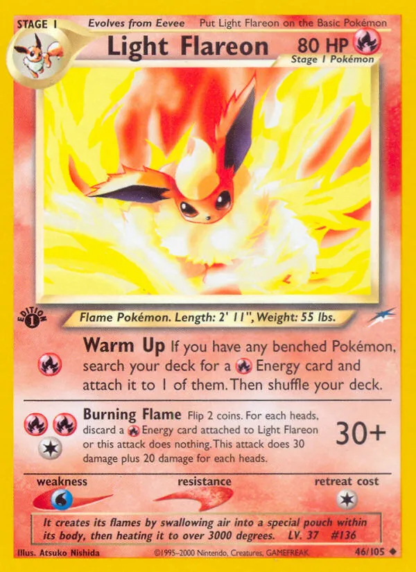 Light Flareon #46 Neo Destiny Pokemon card