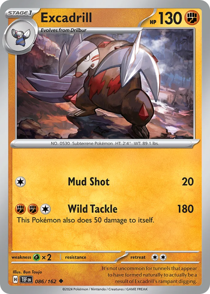 Excadrill #86 Temporal Forces Pokemon card