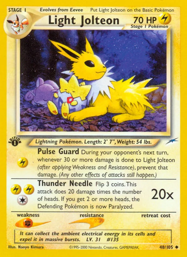 Light Jolteon #48 Neo Destiny Pokemon card