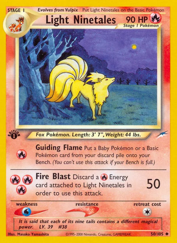 Light Ninetales #50 Neo Destiny Pokemon card