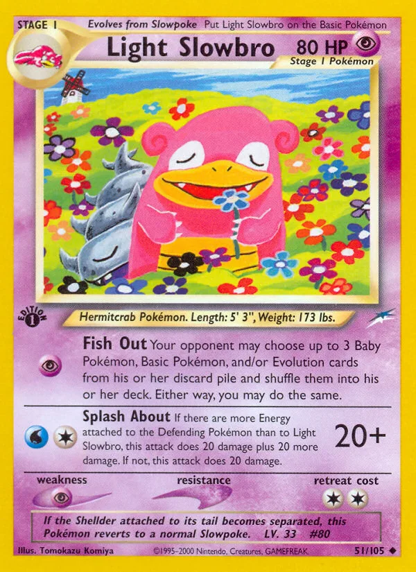 Light Slowbro #51 Neo Destiny Pokemon card