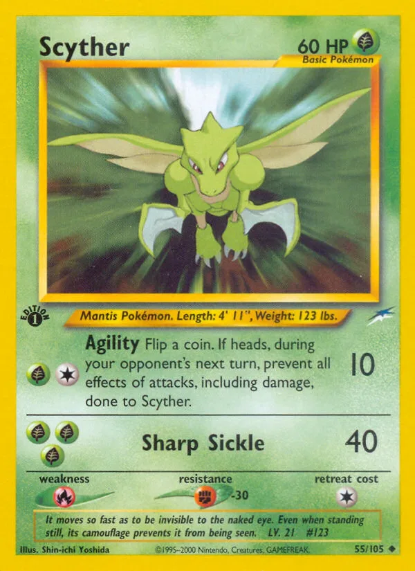 Scyther #55 Neo Destiny Pokemon card