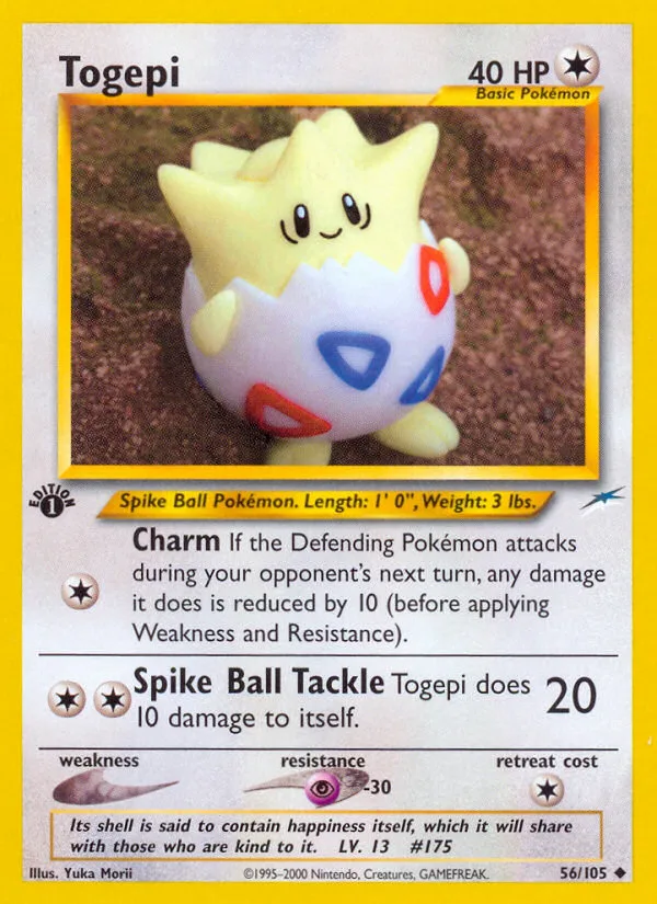 Togepi #56 Neo Destiny Pokemon card