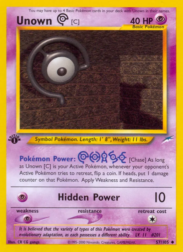 Unown [C] #57 Neo Destiny Pokemon card