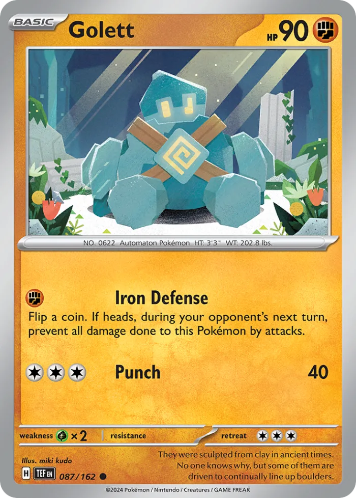 Golett #87 Temporal Forces Pokemon card