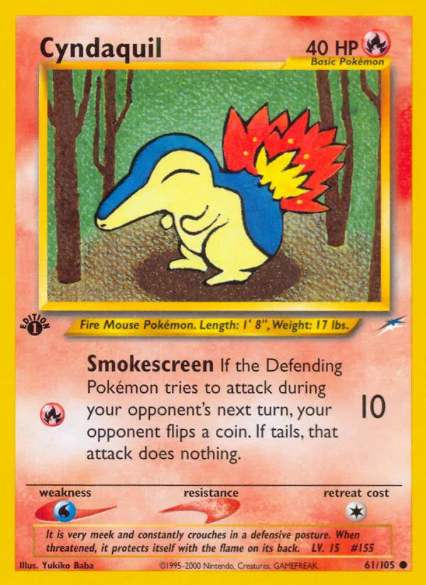Cyndaquil #61 Neo Destiny Pokemon card