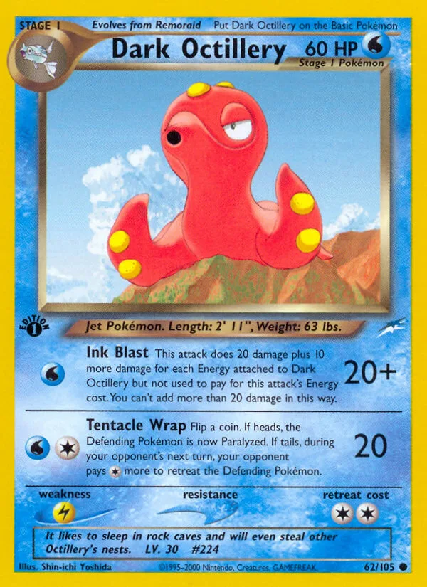 Dark Octillery #62 Neo Destiny Pokemon card