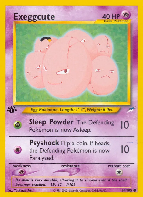 Exeggcute #64 Neo Destiny Pokemon card