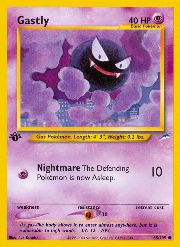 Gastly #65 Neo Destiny Pokemon card