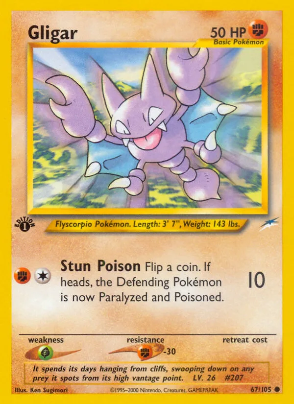 Gligar #67 Neo Destiny Pokemon card
