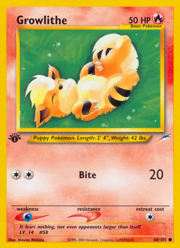 Growlithe #68 Neo Destiny Pokemon card
