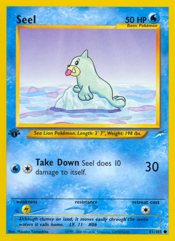 Seel #81 Neo Destiny Pokemon card