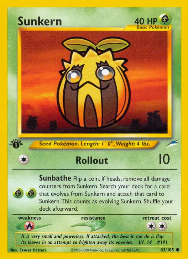 Sunkern #83 Neo Destiny Pokemon card