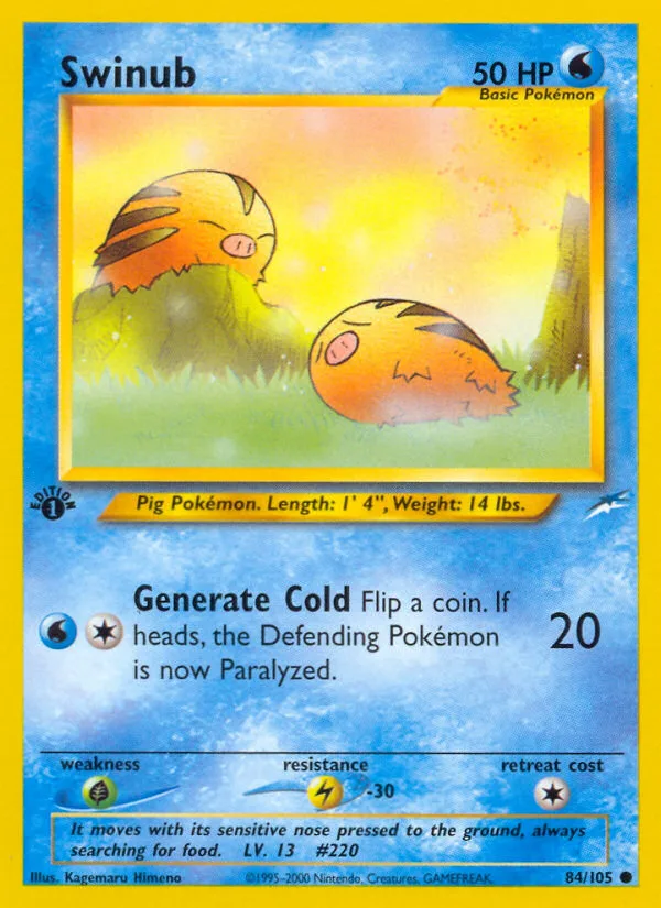 Swinub #84 Neo Destiny Pokemon card