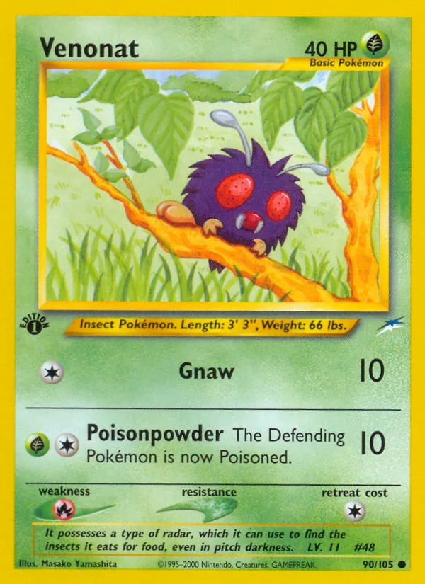 Venonat #90 Neo Destiny Pokemon card