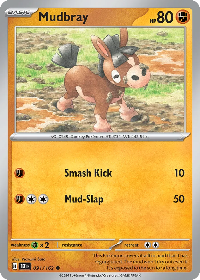 Mudbray #91 Temporal Forces Pokemon card