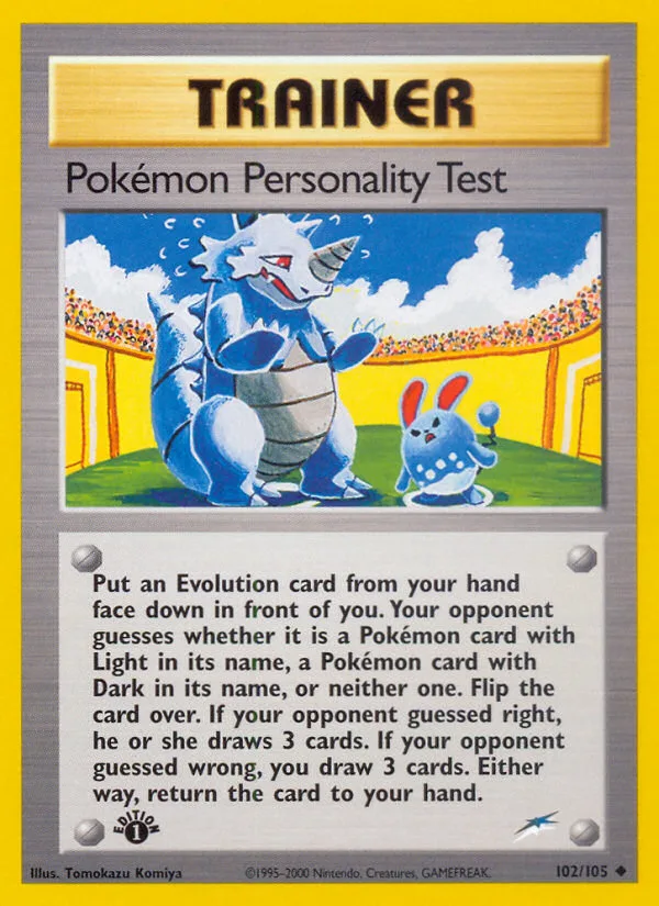 Pokémon Personality Test #102 Neo Destiny Pokemon card