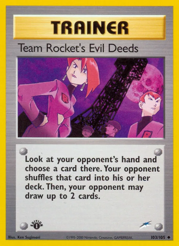 Team Rocket's Evil Deeds #103 Neo Destiny Pokemon card