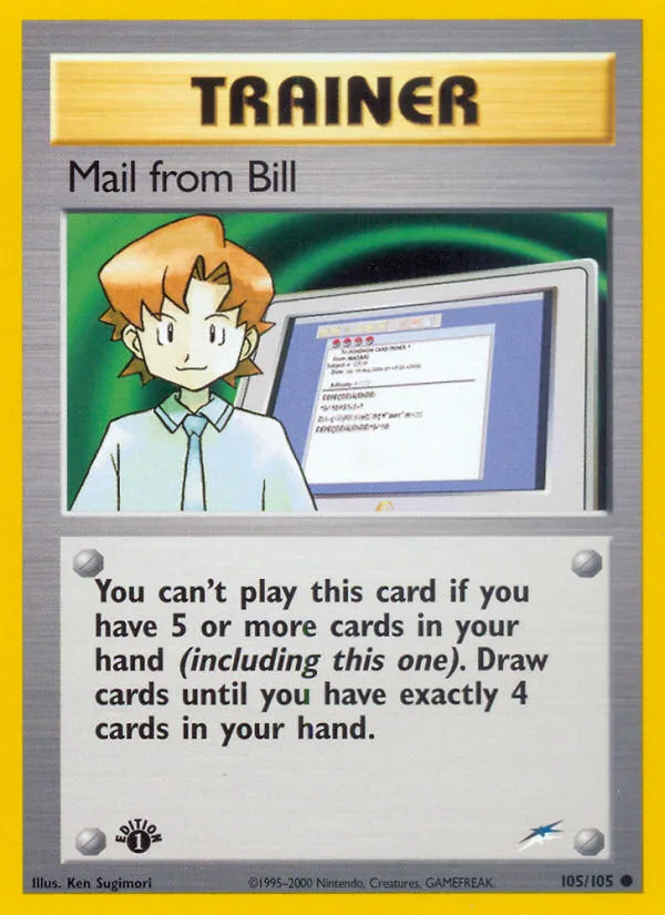 Mail from Bill #105 Neo Destiny Pokemon card