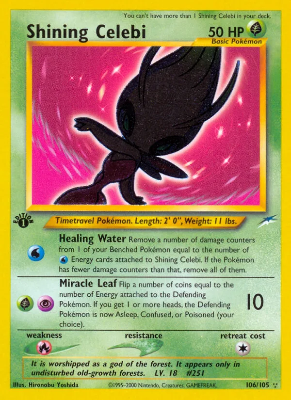 Shining Celebi #106 Neo Destiny Pokemon card