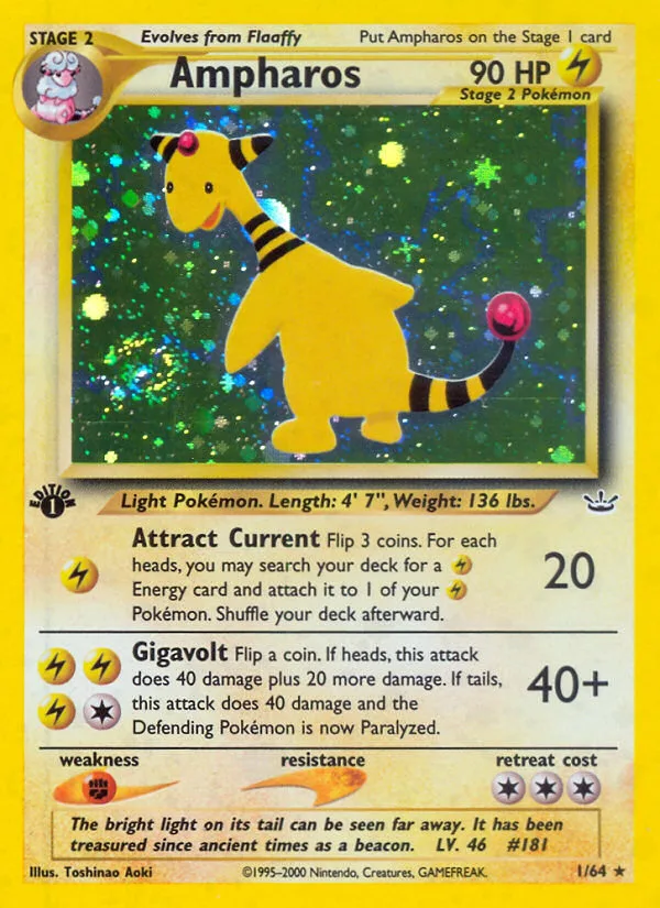 Ampharos #1 Neo Revelation Pokemon card