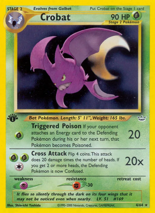 Crobat #4 Neo Revelation Pokemon card
