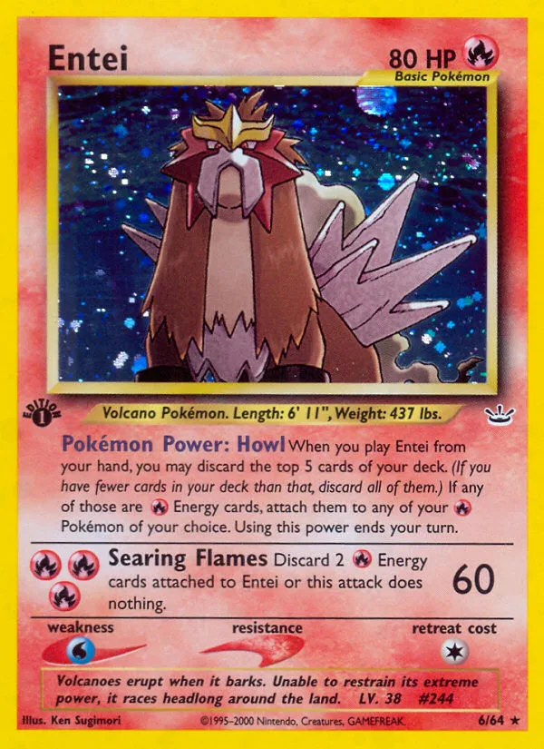 Entei #6 Neo Revelation Pokemon card