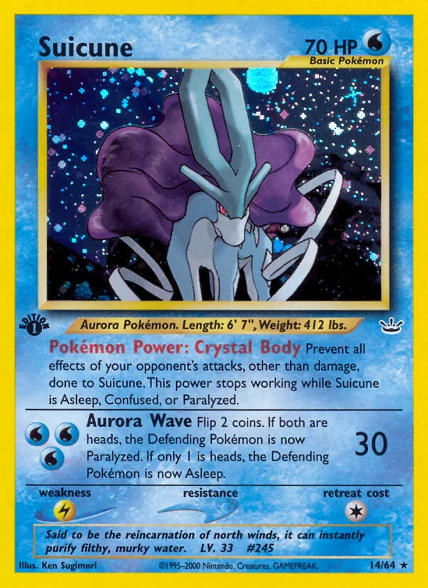 Suicune #14 Neo Revelation Pokemon card