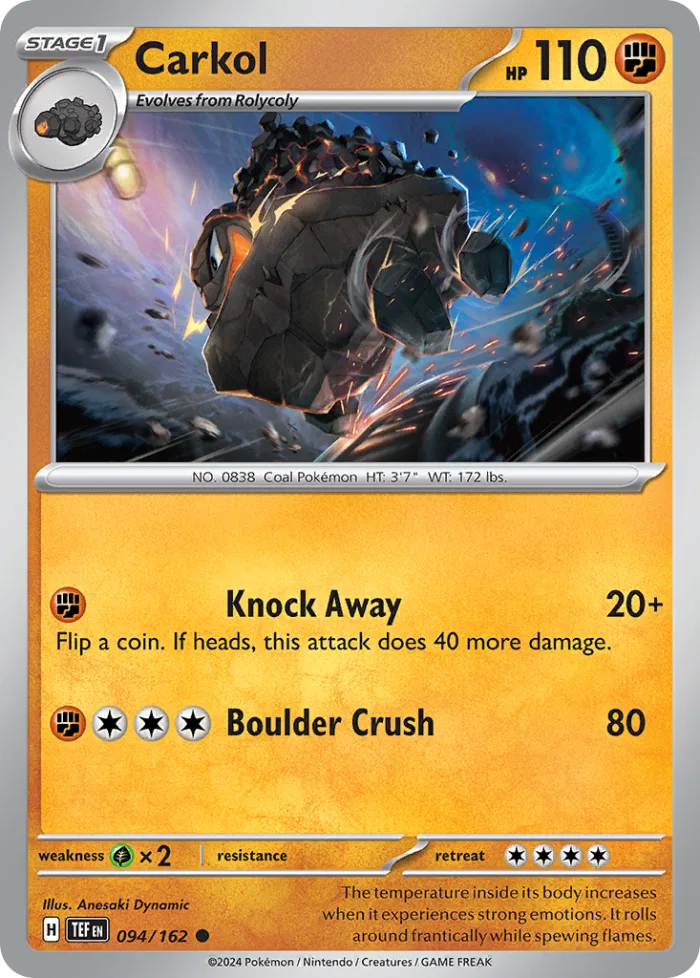 Carkol #94 Temporal Forces Pokemon card