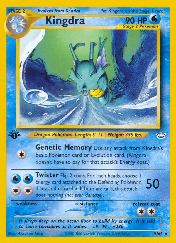Kingdra #19 Neo Revelation Pokemon card