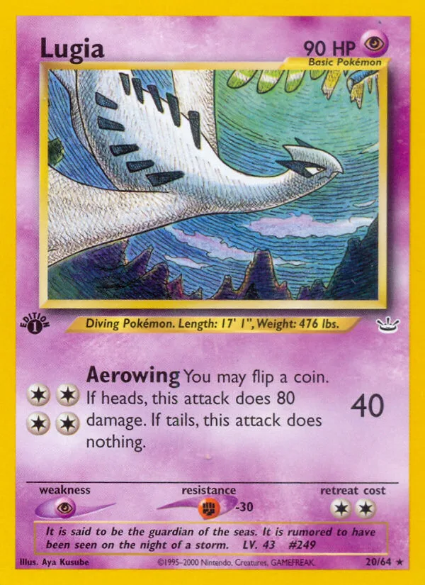 Lugia #20 Neo Revelation Pokemon card
