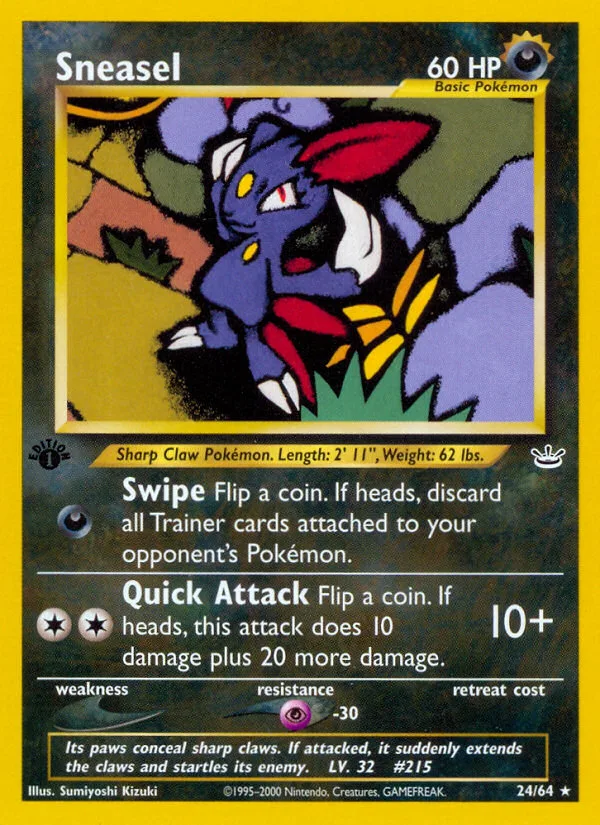 Sneasel #24 Neo Revelation Pokemon card