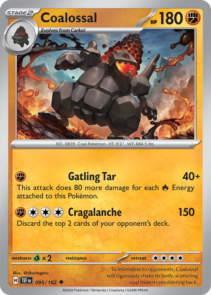 Coalossal #95 Temporal Forces Pokemon card