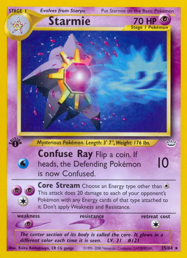 Starmie #25 Neo Revelation Pokemon card