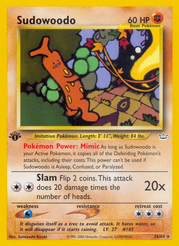 Sudowoodo #26 Neo Revelation Pokemon card