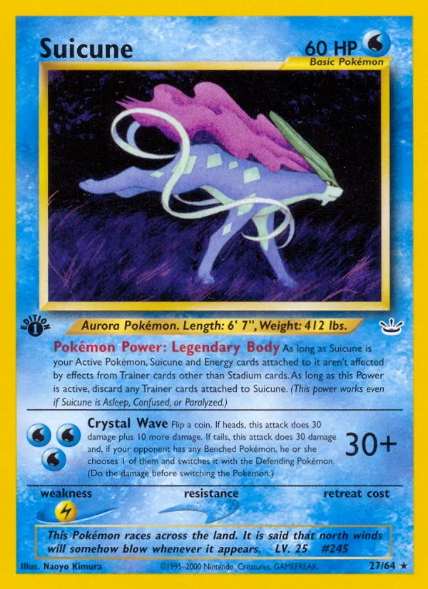 Suicune #27 Neo Revelation Pokemon card