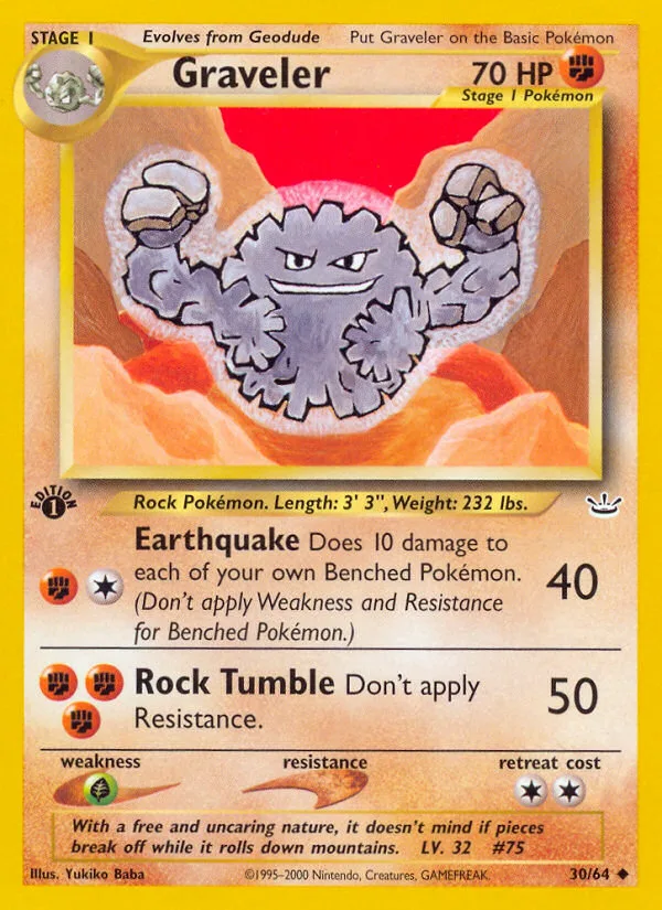 Graveler #30 Neo Revelation Pokemon card