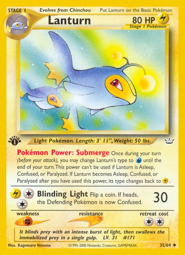 Lanturn #32 Neo Revelation Pokemon card