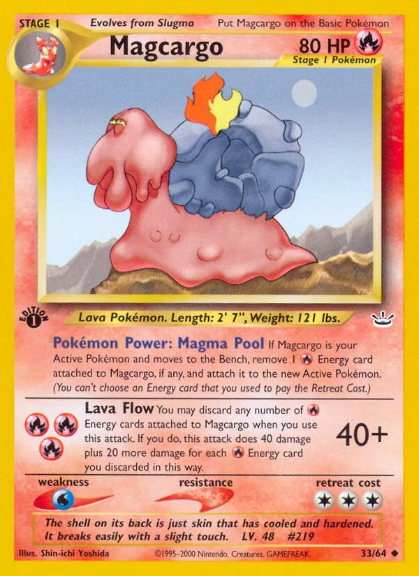 Magcargo #33 Neo Revelation Pokemon card