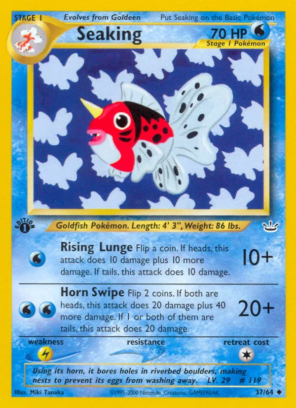 Seaking #37 Neo Revelation Pokemon card