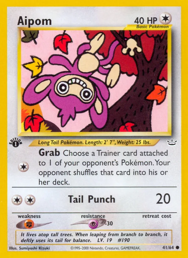 Aipom #41 Neo Revelation Pokemon card