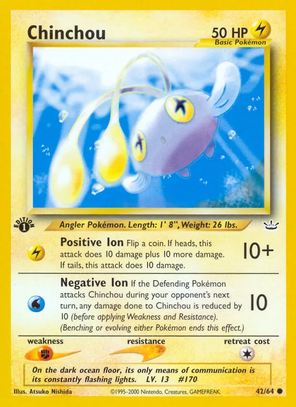 Chinchou #42 Neo Revelation Pokemon card