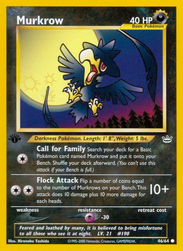 Murkrow #46 Neo Revelation Pokemon card