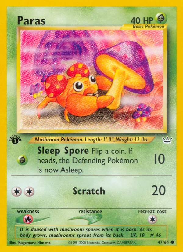 Paras #47 Neo Revelation Pokemon card
