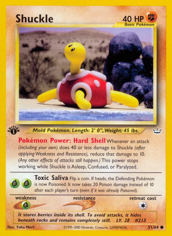 Shuckle #51 Neo Revelation Pokemon card