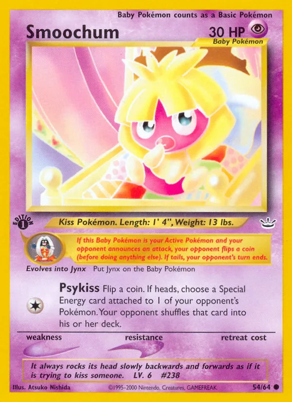 Smoochum #54 Neo Revelation Pokemon card