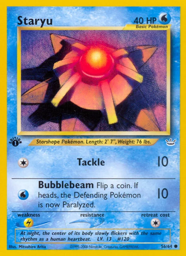 Staryu #56 Neo Revelation Pokemon card