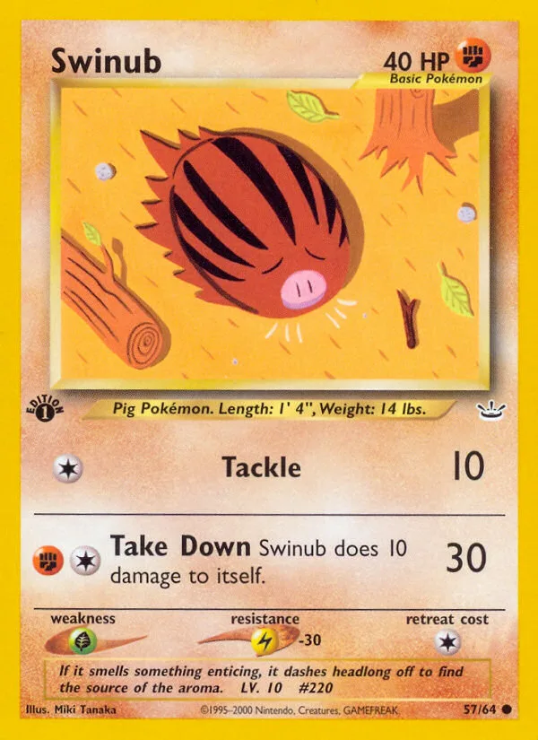 Swinub #57 Neo Revelation Pokemon card