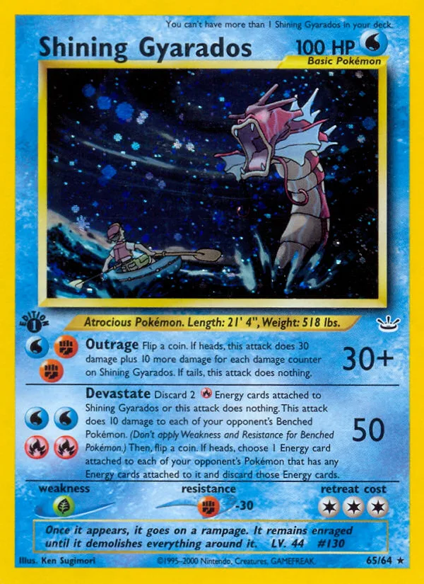 Shining Gyarados #65 Neo Revelation Pokemon card